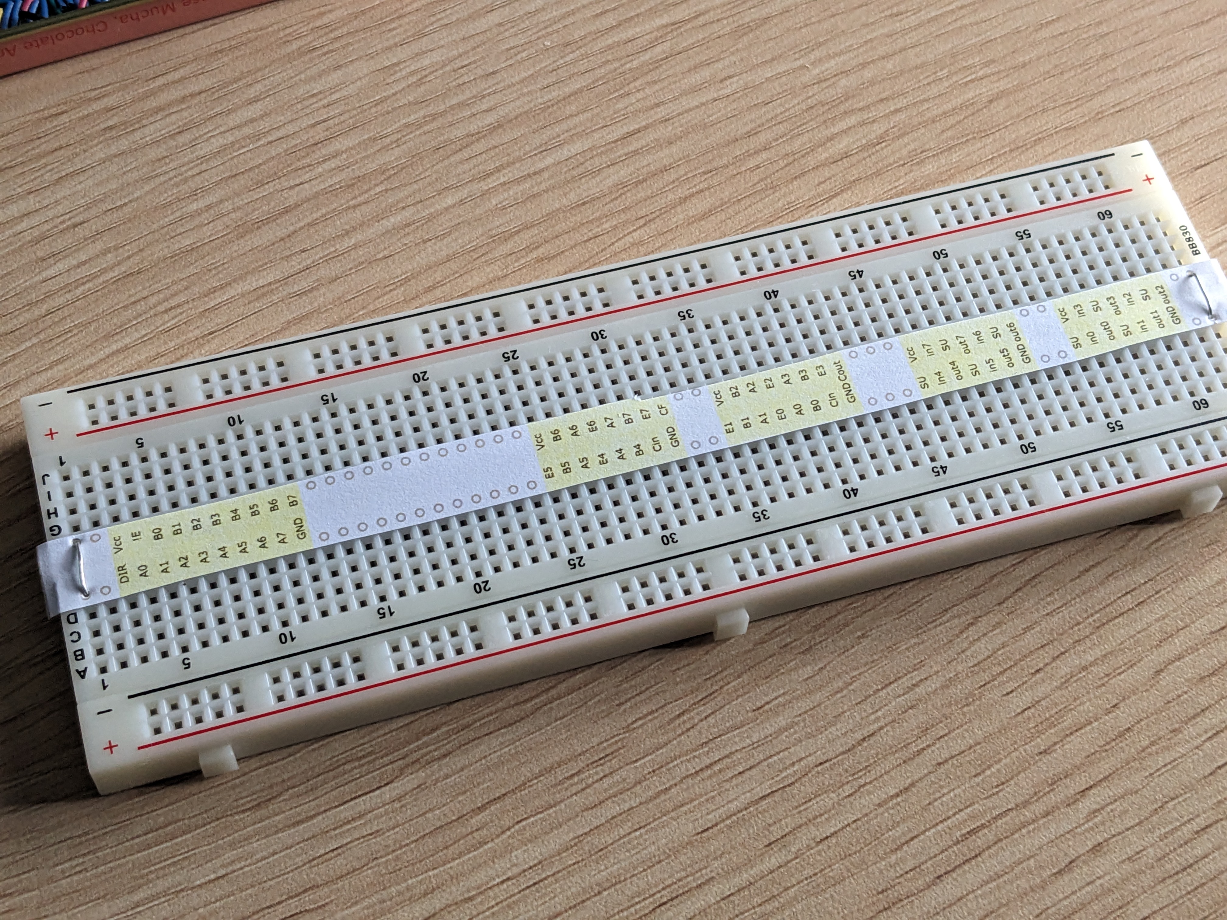 alu template on breadboard