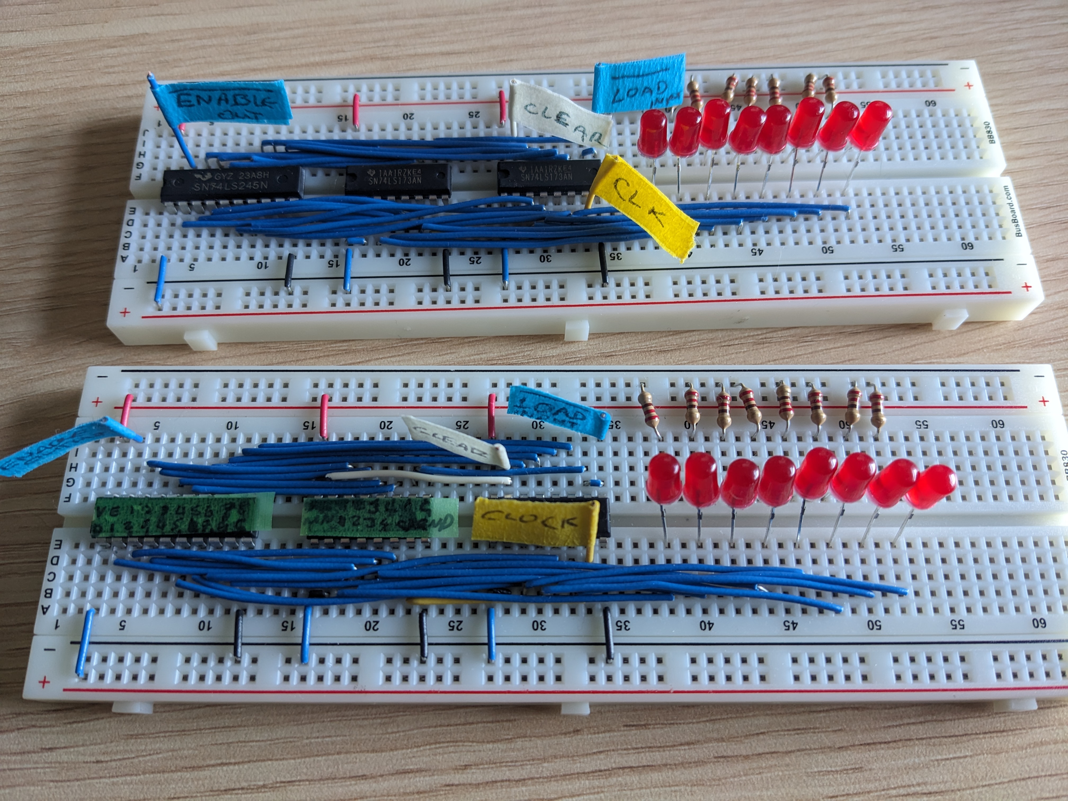 register a and b on a breadboard